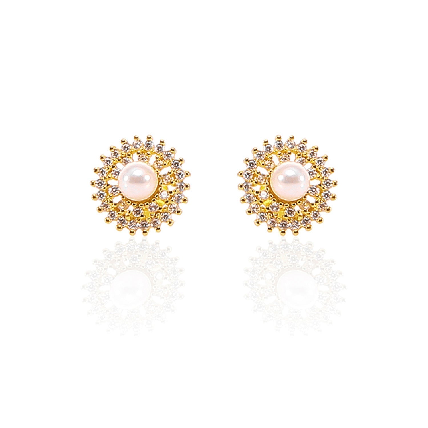 Freshwater White Pearl Pendant and Earrings Set - ARJW1002GD ARCADIO