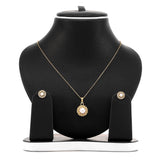 Freshwater White Pearl Pendant and Earrings Set - ARJW1002GD ARCADIO