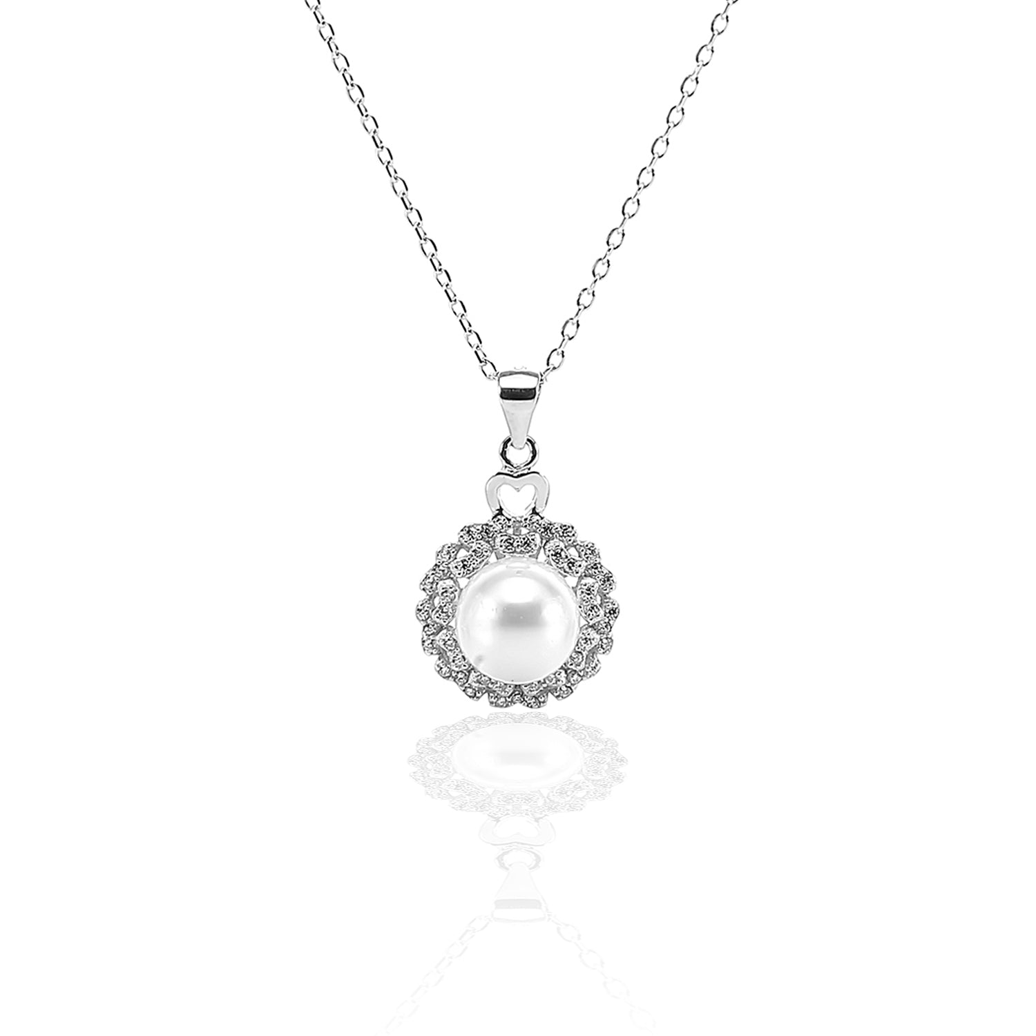 Freshwater White Pearl Pendant and Earrings Set - ARJW1002RD ARCADIO