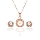 Freshwater White Pearl Pendant and Earrings Set - ARJW1002RG ARCADIO