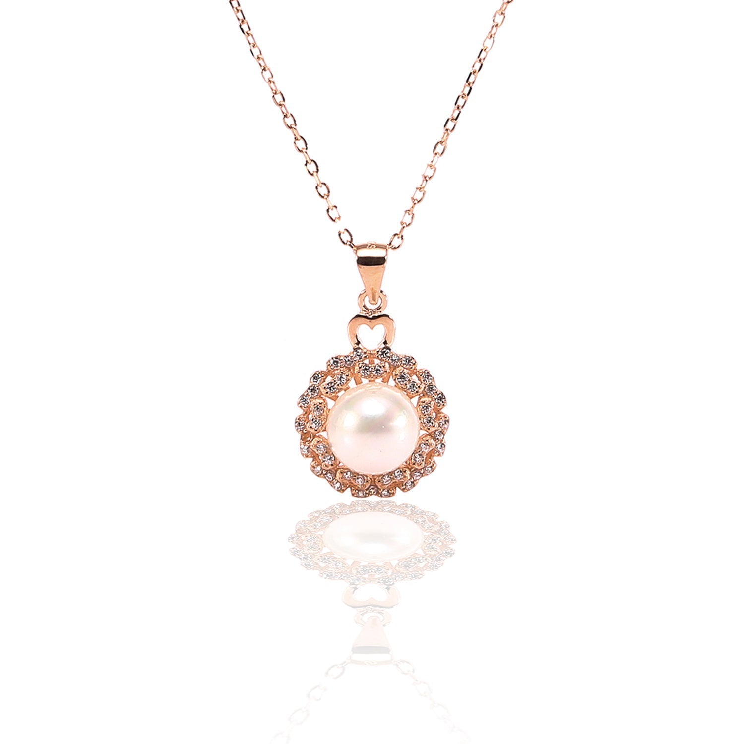 Freshwater White Pearl Pendant and Earrings Set - ARJW1002RG ARCADIO