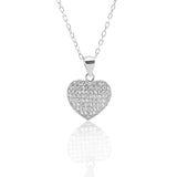 Heart Shaped Pendant Necklace and Earring Set - ARJW1009RD ARCADIO
