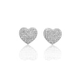 Heart Shaped Pendant Necklace and Earring Set - ARJW1009RD ARCADIO