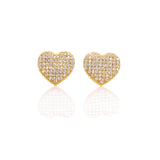 Heart Shaped Pendant Necklace and Earrings Set - ARJW1009GD ARCADIO