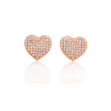 Heart Shaped Pendant Necklace and Earrings Set - ARJW1009RG ARCADIO
