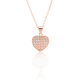 Heart Shaped Pendant Necklace and Earrings Set - ARJW1009RG ARCADIO