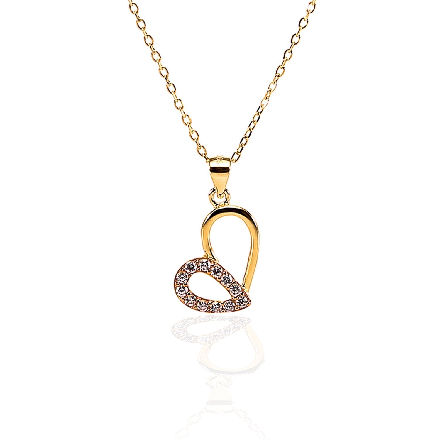Heart Swirls Pendant and Earrings Set - ARJW1006GD-RG ARCADIO