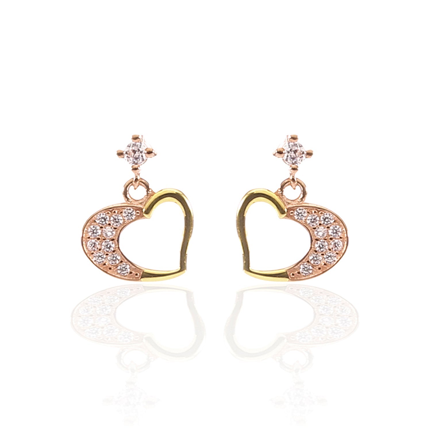 Heart Swirls Pendant and Earrings Set - ARJW1006GD-RG ARCADIO