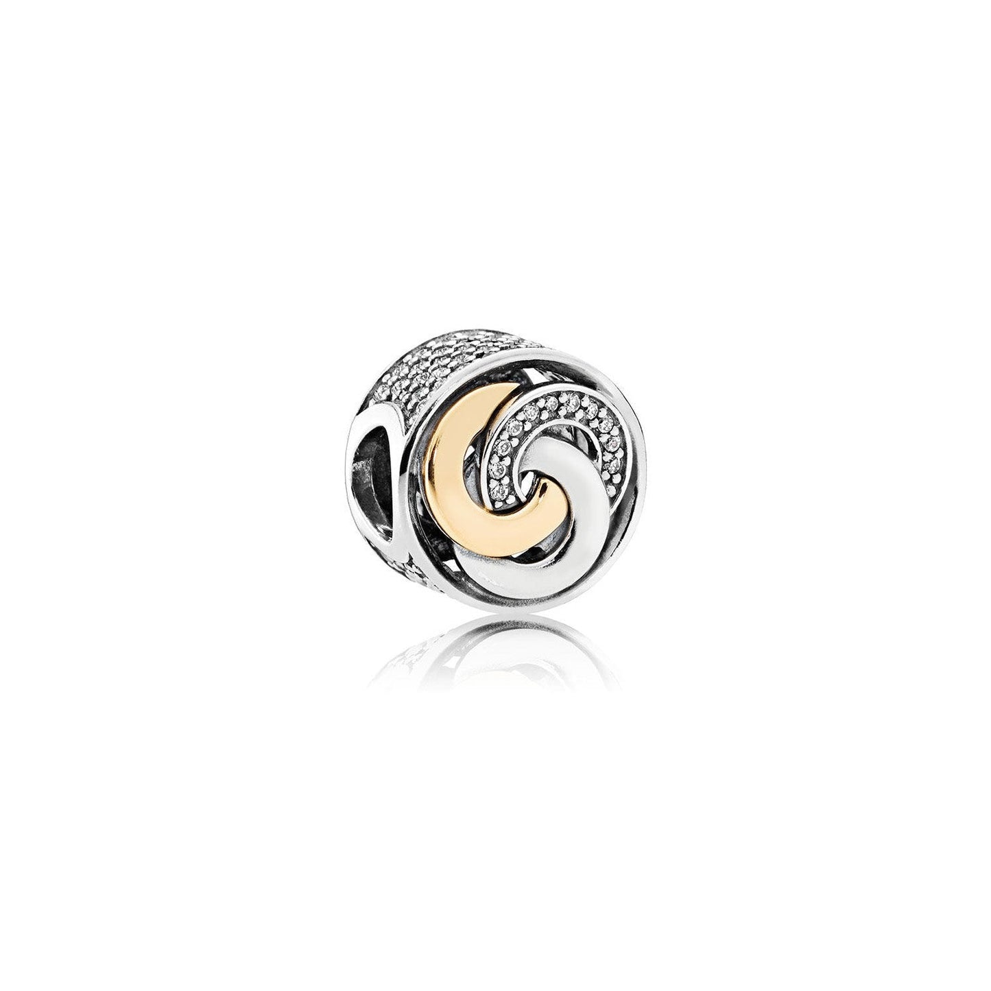 Interlinked Circles Charm - Sterling Silver, Cubic Zirconia Gemstones - ARJWVC1051RD ARCADIO