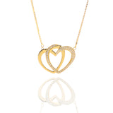 Interlocking Hearts Pendant Necklace and Earrings Set - ARJW1025GD ARCADIO