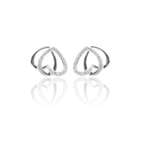 Interlocking Hearts Pendant Necklace and Earrings Set - ARJW1025RD ARCADIO