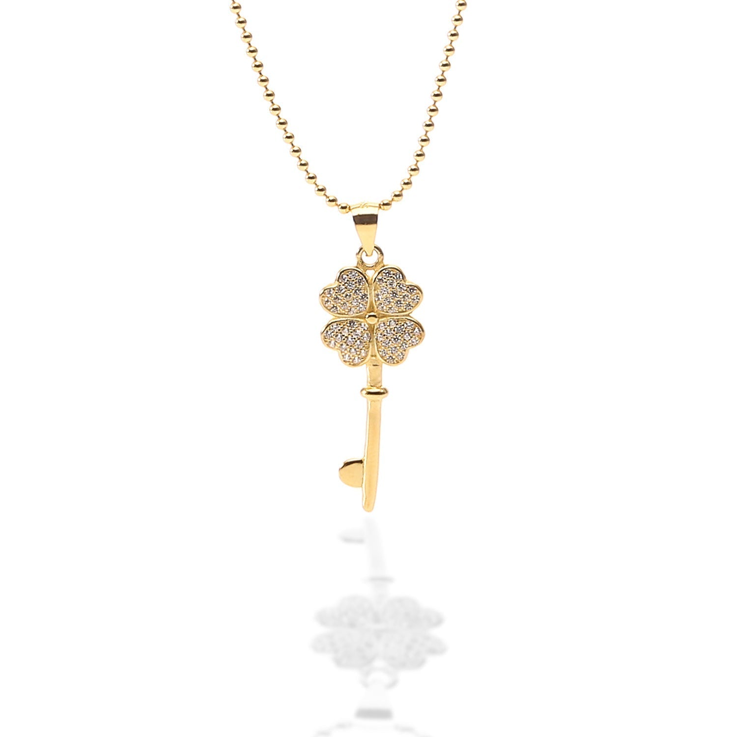 Key To My Heart Pendant Necklace and Earrings Set - ARJW1012GD ARCADIO