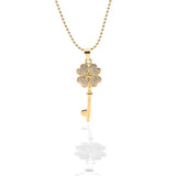 Key To My Heart Pendant Necklace and Earrings Set - ARJW1012GD ARCADIO