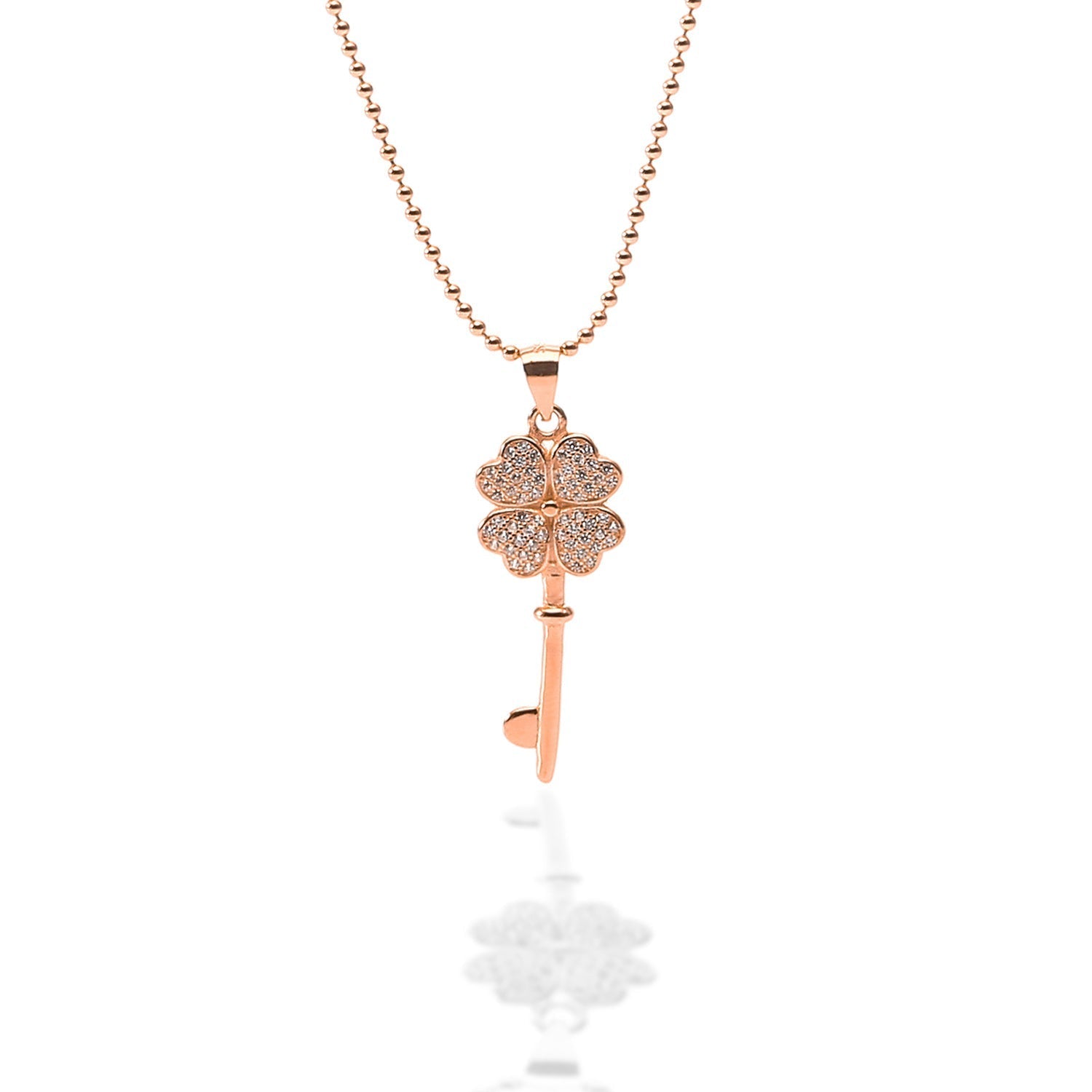 Key to My Heart Pendant Necklace and Earrings Set - ARJW1012RG ARCADIO