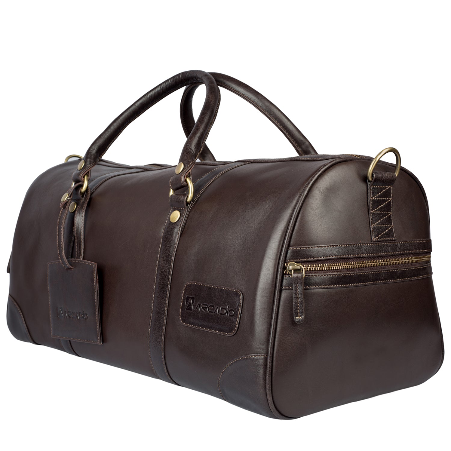 ON THE MOVE Premium Weekender Leather Bag - ARDB1001BR ARCADIO