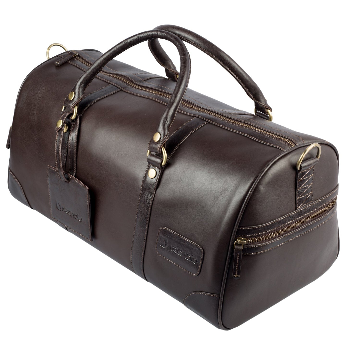 ON THE MOVE Premium Weekender Leather Bag - ARDB1001BR ARCADIO