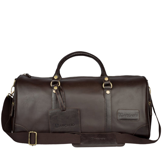 ON THE MOVE Premium Weekender Leather Bag - ARDB1001BR ARCADIO