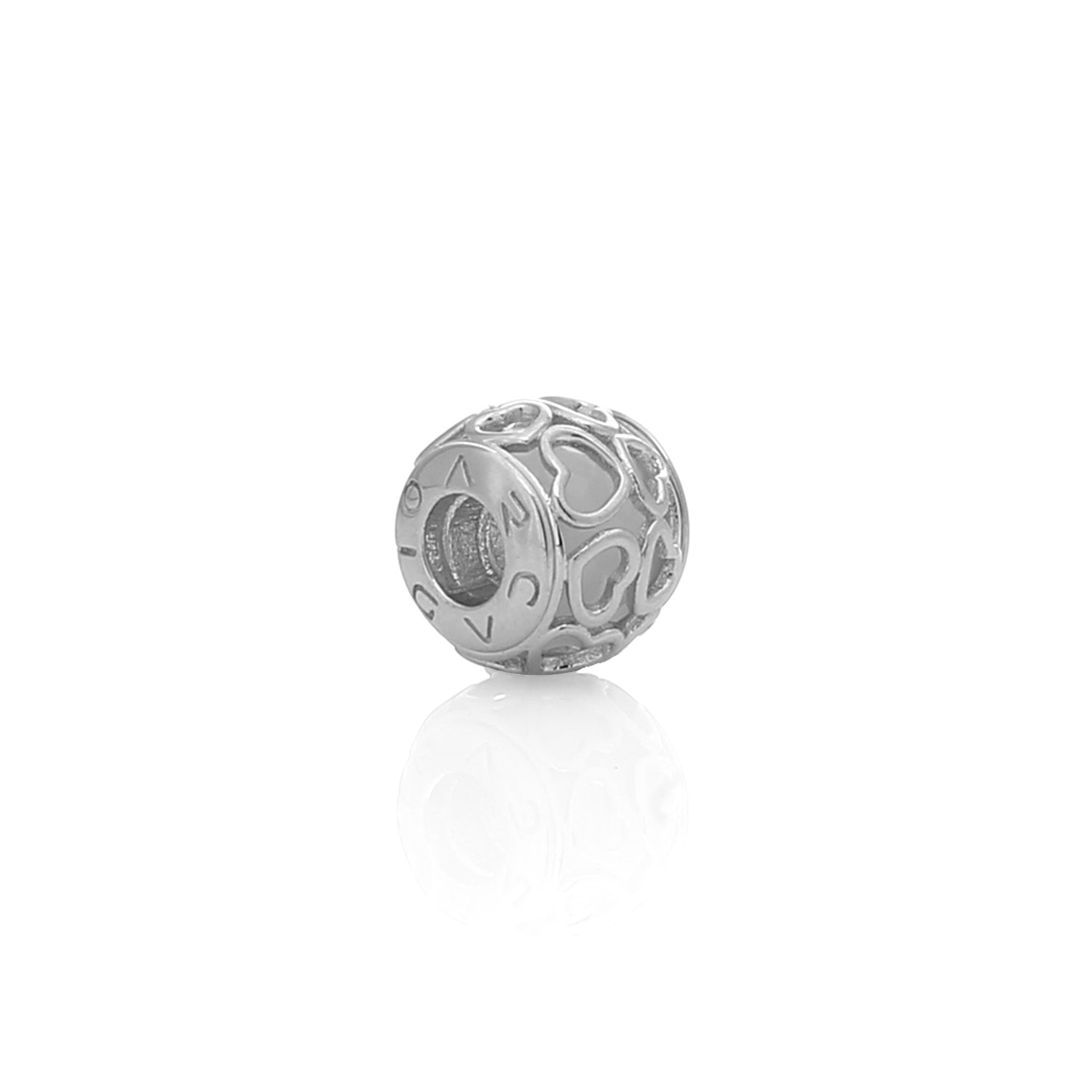 Opalescent Encased in Love Verona Charm - Sterling Silver, Cubic Zirconia Gemstones - ARJWVC1050RD ARCADIO