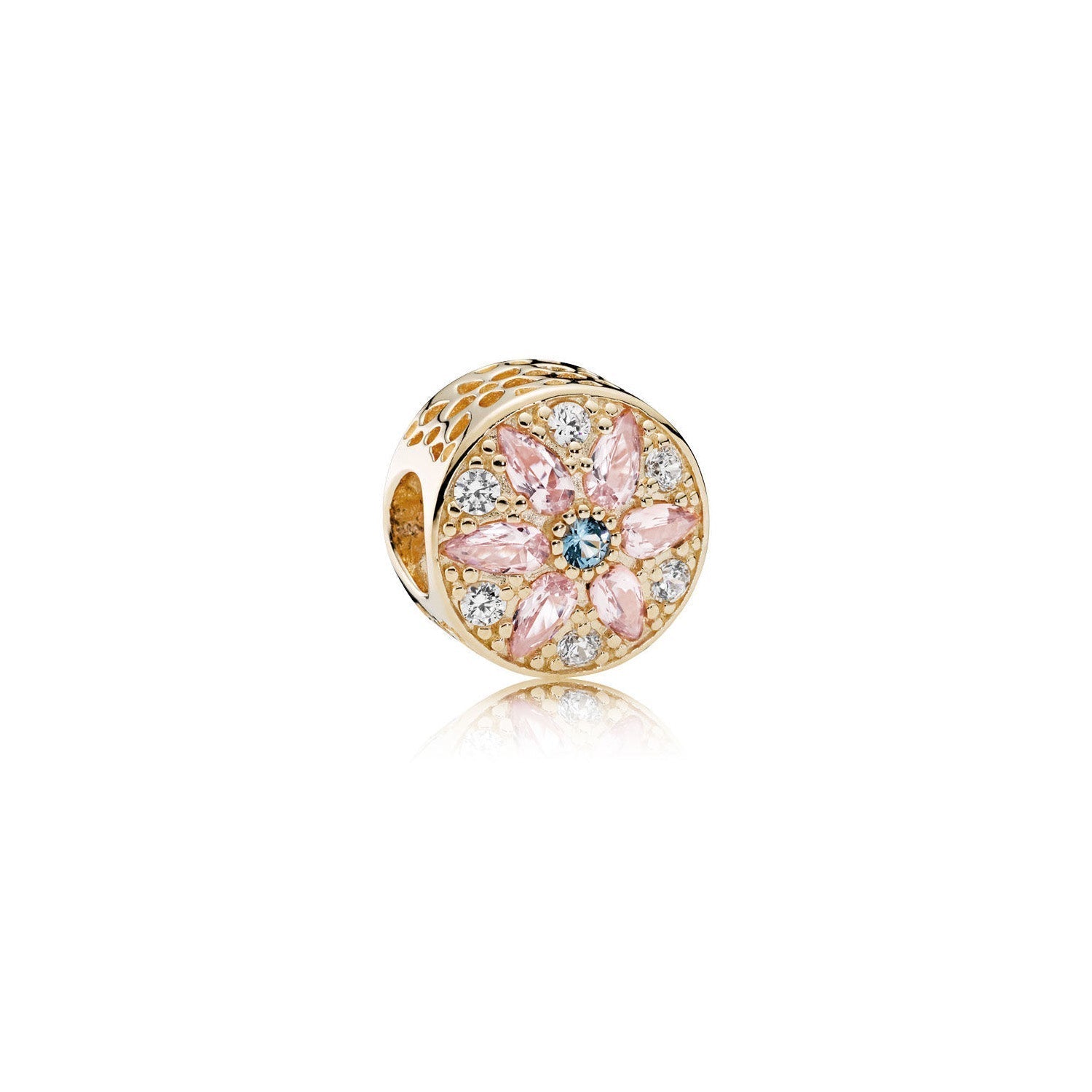 Opulent Floral Verona Charm - Gold, Cubic Zirconia Gemstones - ARJWVC1047GD ARCADIO