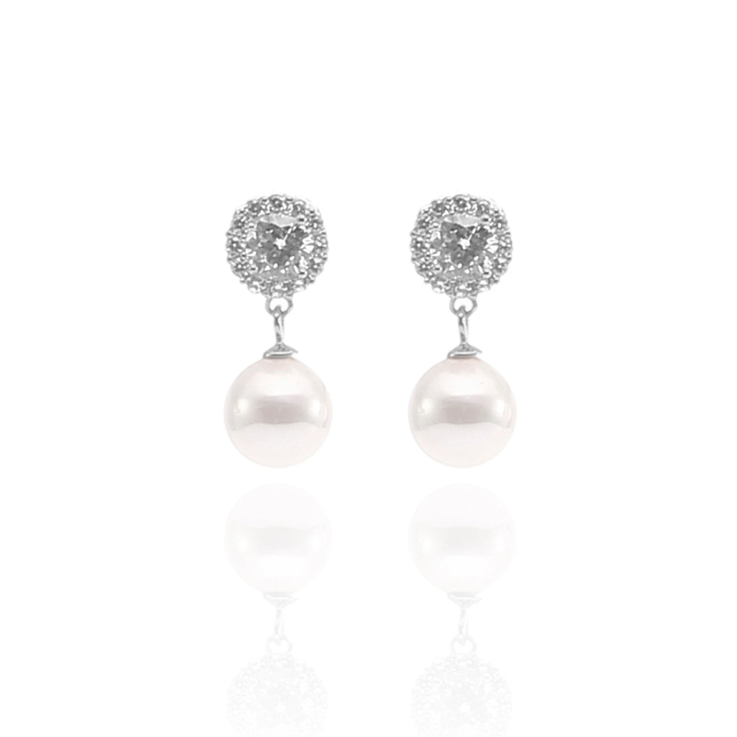 Pearl Teardrop Pendant Necklace and Earrings Set - ARJW1027RD ARCADIO