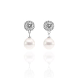 Pearl Teardrop Pendant Necklace and Earrings Set - ARJW1027RD ARCADIO
