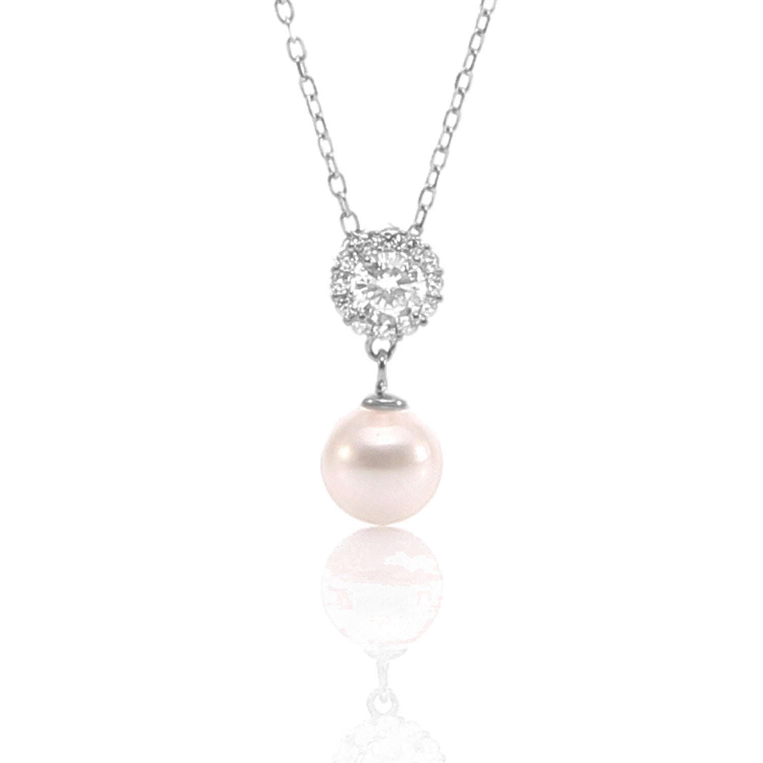 Pearl Teardrop Pendant Necklace and Earrings Set - ARJW1027RD ARCADIO