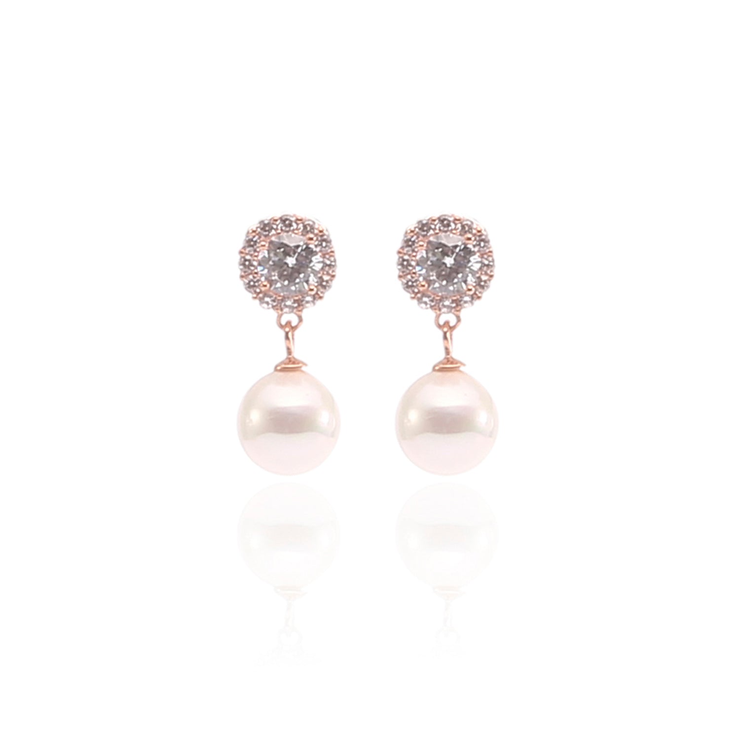 Pearl Teardrop Pendant Necklace and Earrings Set - ARJWR1027RG ARCADIO