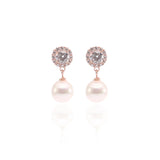 Pearl Teardrop Pendant Necklace and Earrings Set - ARJWR1027RG ARCADIO