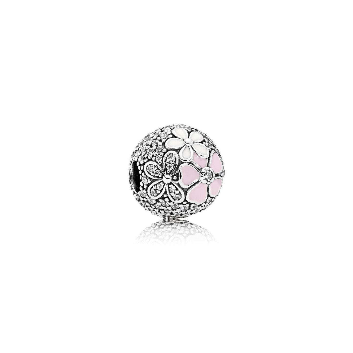 Poetic Blooms Mixed Enamels Verona Charm, Sterling Silver, Cubic Zirconia Gemstones - ARJWVC1052RD ARCADIO