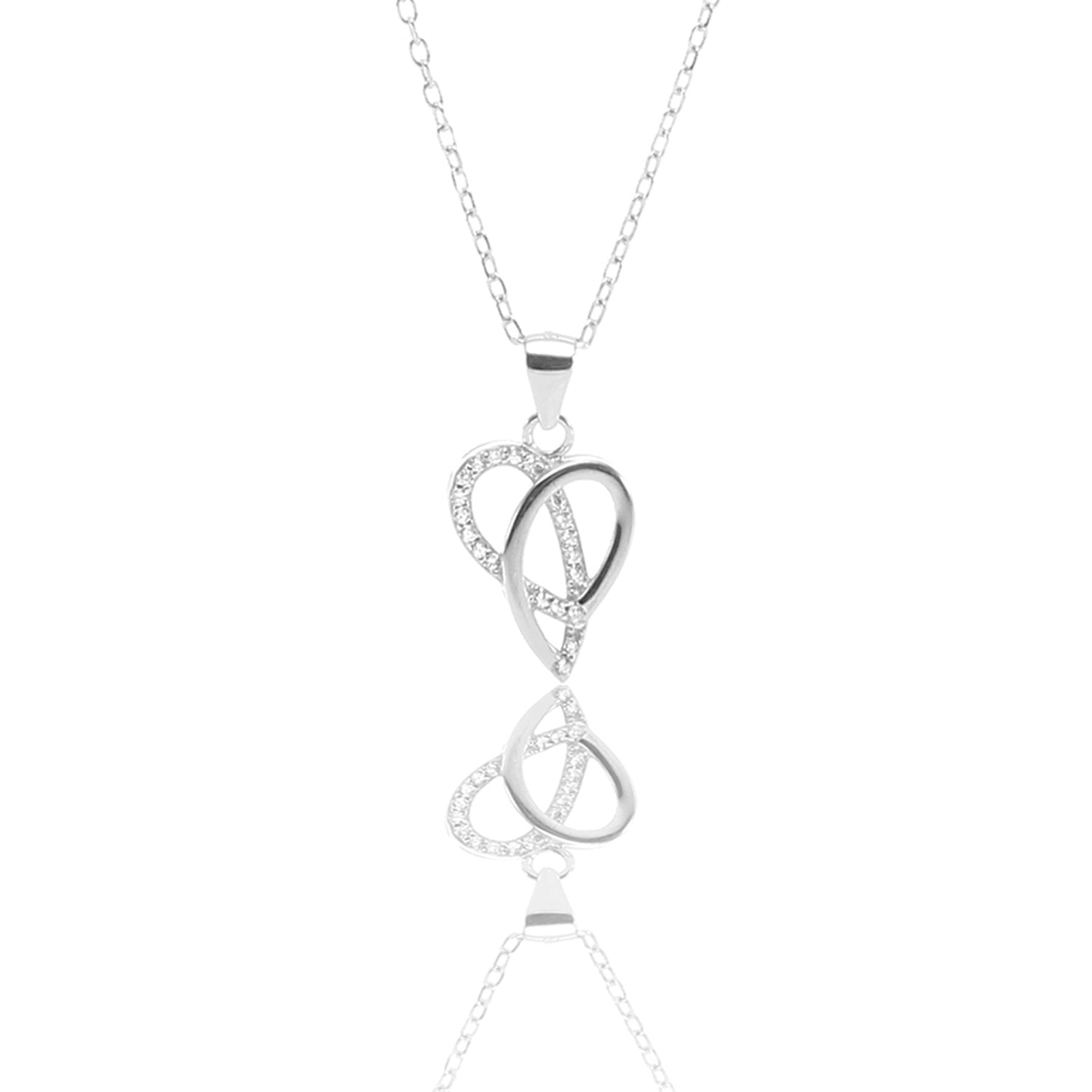 Ribbons of Love Pendant Necklace and Earrings Set - ARJW1007RD ARCADIO