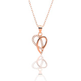 Ribbons of Love Pendant Necklace and Earrings Set - ARJW1007RG ARCADIO