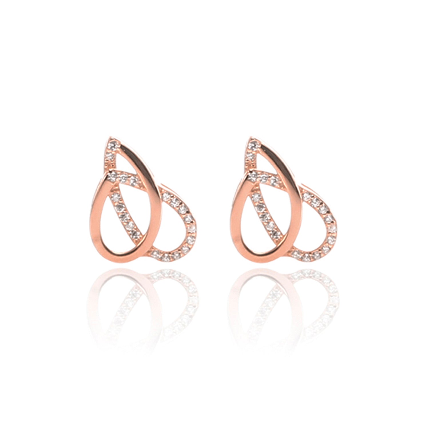 Ribbons of Love Pendant Necklace and Earrings Set - ARJW1007RG ARCADIO