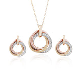 Russian Sparkle Pendant Necklace and Earrings Set - ARJW1029RG ARCADIO