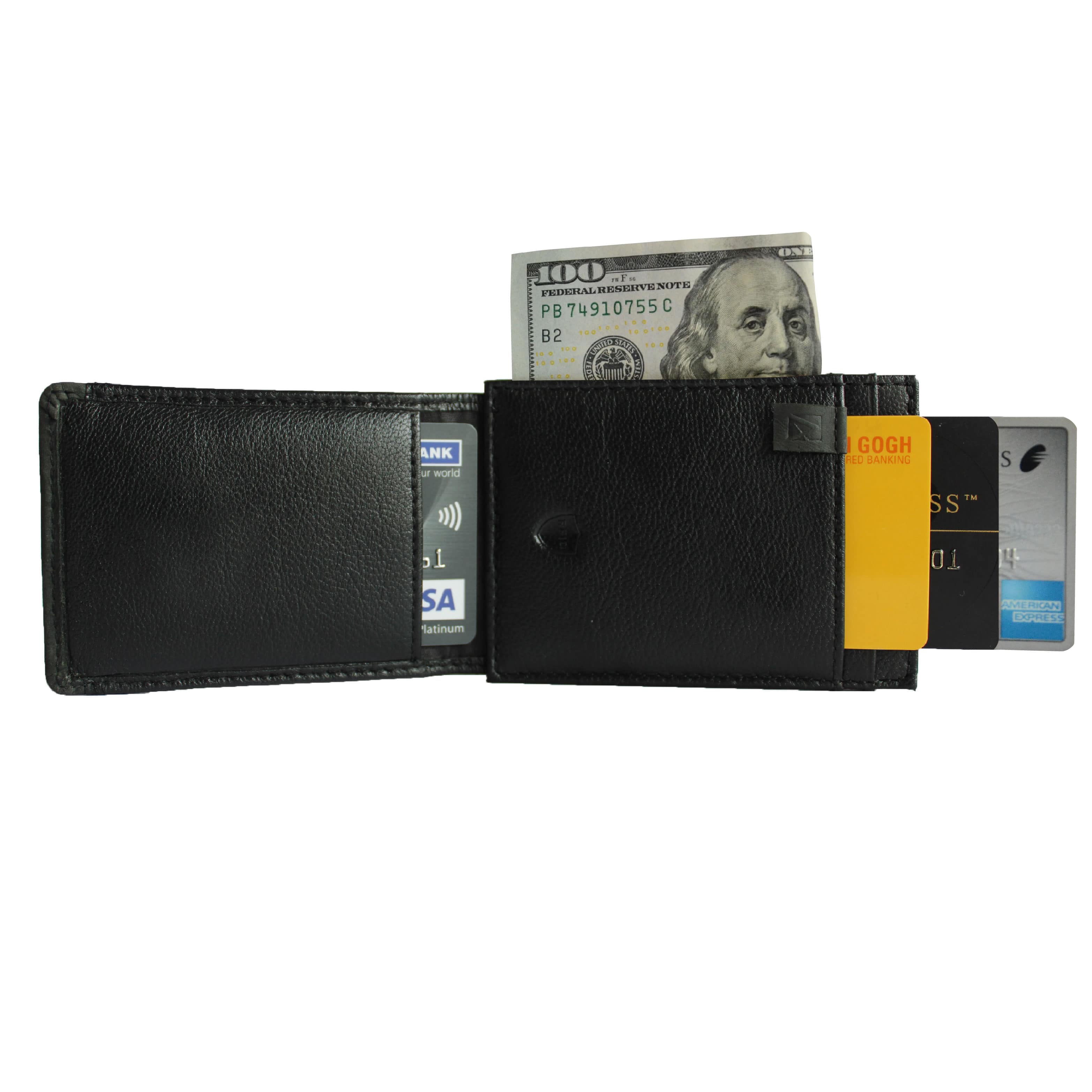 SLIM TRIM Magnetic Leather Card Holder ARWMC1013BK ARCADIO