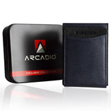 SLIM TRIM Magnetic Leather Card Holder ARWMC1013BL ARCADIO