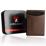 SLIM TRIM Magnetic Leather Card Holder ARWMC1013BR ARCADIO