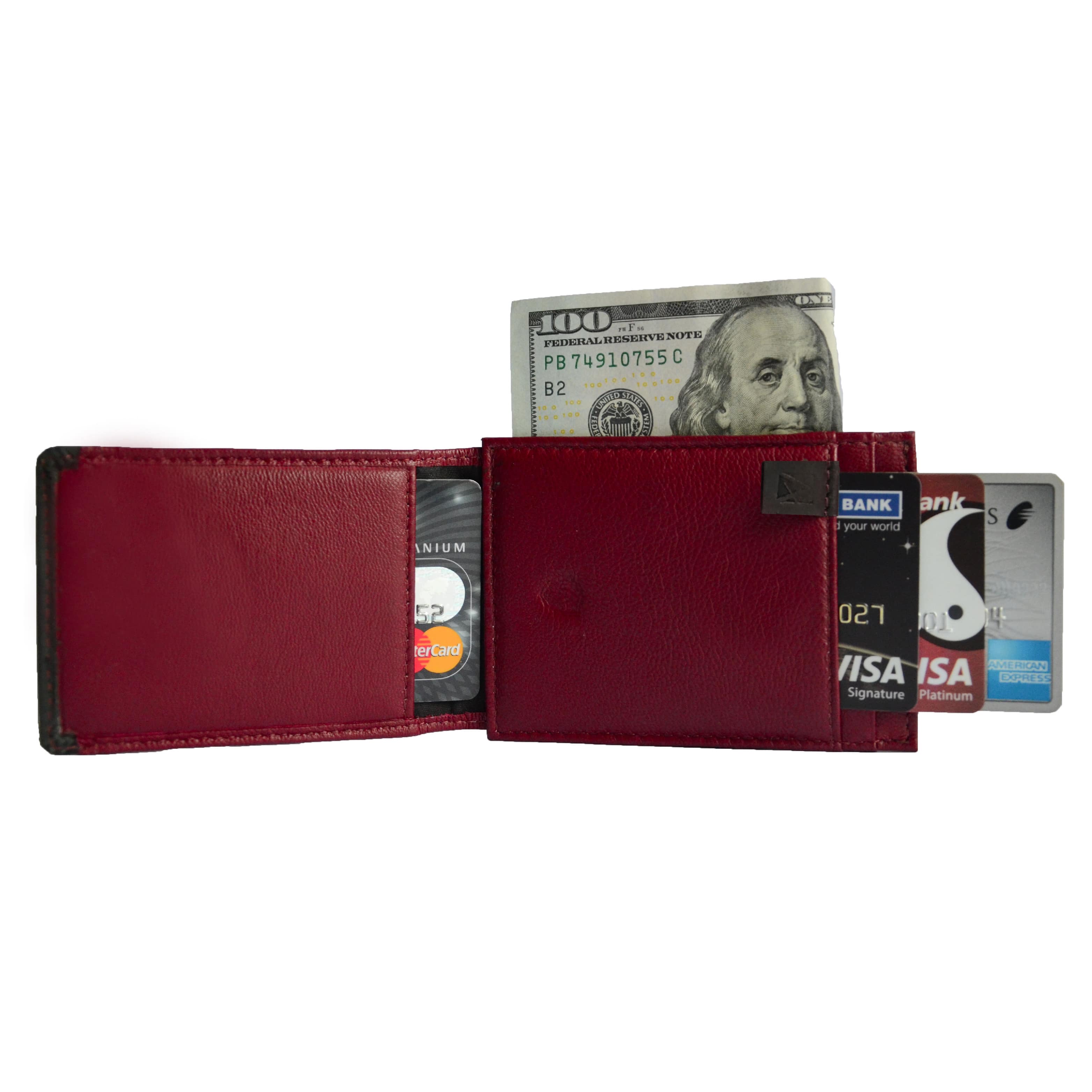 SLIM TRIM Magnetic Leather Card Holder ARWMC1013MR ARCADIO