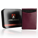 SLIM TRIM Magnetic Leather Card Holder ARWMC1013MR ARCADIO