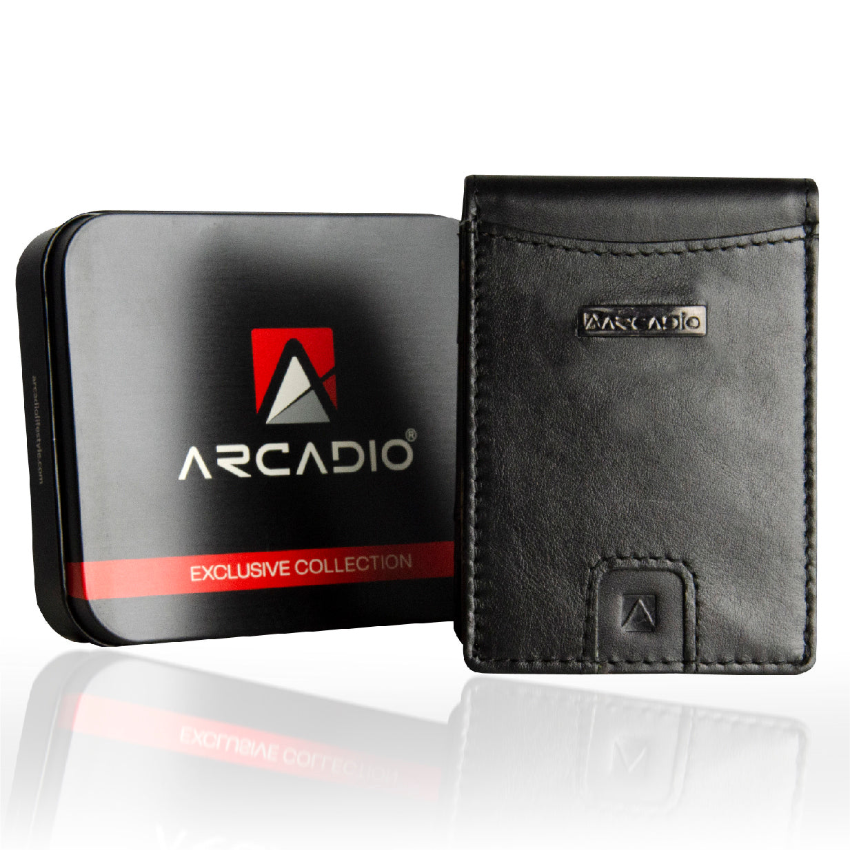 SLIM TRIM Sleek Soft Leather Money Clip ARWMC1014BK ARCADIO