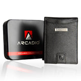 SLIM TRIM Textured Leather Money Clip ARMCN1014BK ARCADIO