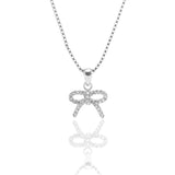 Sparkling Bow Pendant Necklace and Earrings Set - ARJW1010RD ARCADIO