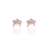 Sparkling Bow Pendant Necklace and Earrings Set - ARJW1010RG ARCADIO