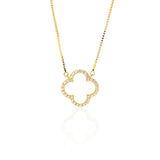 Sparkling Clover Pendant Necklace and Earrings Set - ARJW1022GD ARCADIO