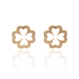Sparkling Clover Pendant Necklace and Earrings Set - ARJW1022GD ARCADIO
