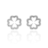 Sparkling Clover Pendant Necklace and Earrings Set - ARJW1022RD ARCADIO