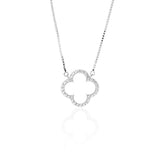 Sparkling Clover Pendant Necklace and Earrings Set - ARJW1022RD ARCADIO