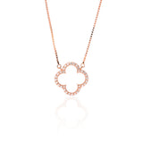 Sparkling Clover Pendant Necklace and Earrings Set - ARJW1022RG ARCADIO