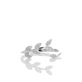 Sparkling Laurel Leaves Adjustable Ring - ARJWR1040RD ARCADIO