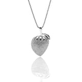 Strawberry Fruit Pendant Necklace and Earrings Set - ARJW1013RD ARCADIO