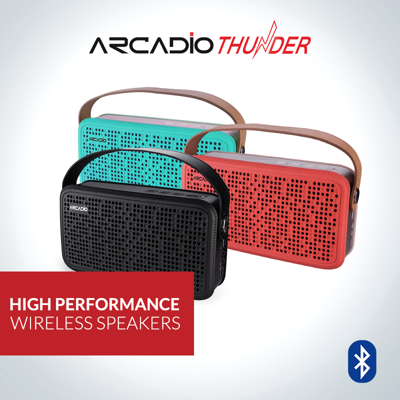 THUNDER - Portable Bluetooth Speaker - Coral Pink ARCADIO